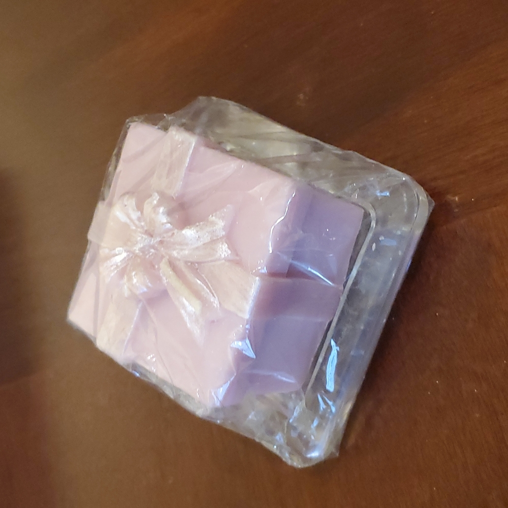 4x Candle with holder 2" pink